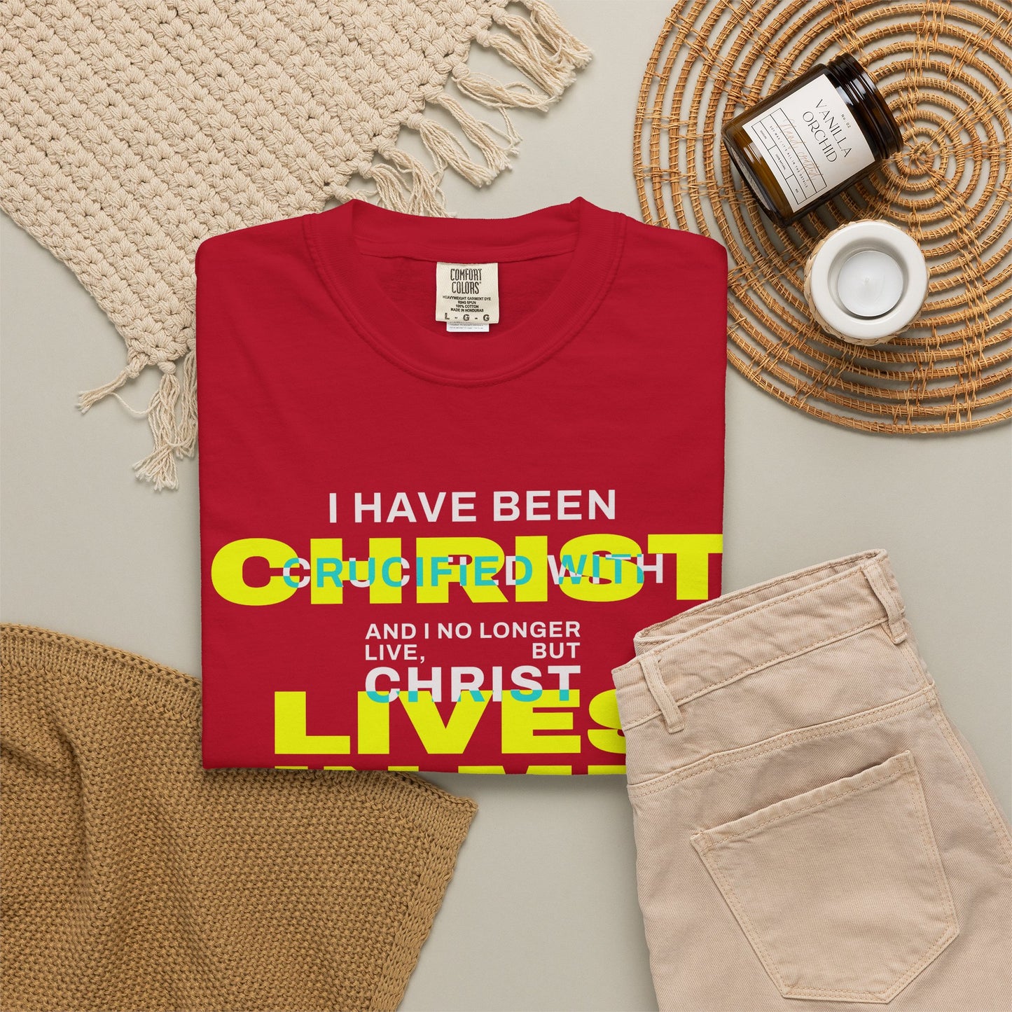 I have been Crucified with Christ "Galatians 2:20" YELLOW 100% Cotton T-Shirt