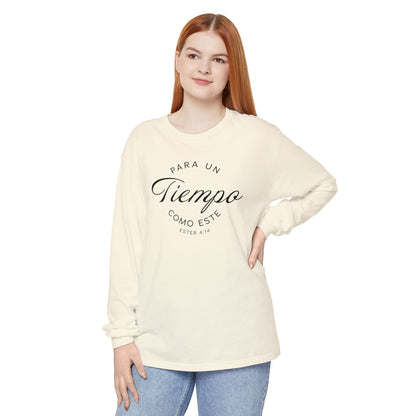 Para un Tiempo Como Este Ester 4:14 100% Cotton Long Sleeve-Shirt — Spanish Wise Woman Bible Verse