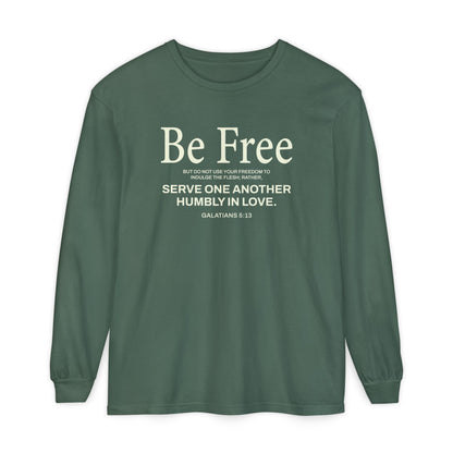 Be Free "Galatians 5:13" BEIGE 100% Cotton Long Sleeve