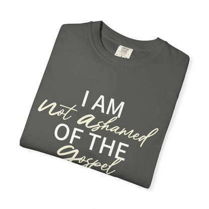 Romans 1:16 T-Shirt — Beige 100% Cotton