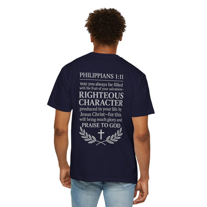 Righteous Character  T‑Shirt — Philippians 1:11 Inspirational Christian Tee
