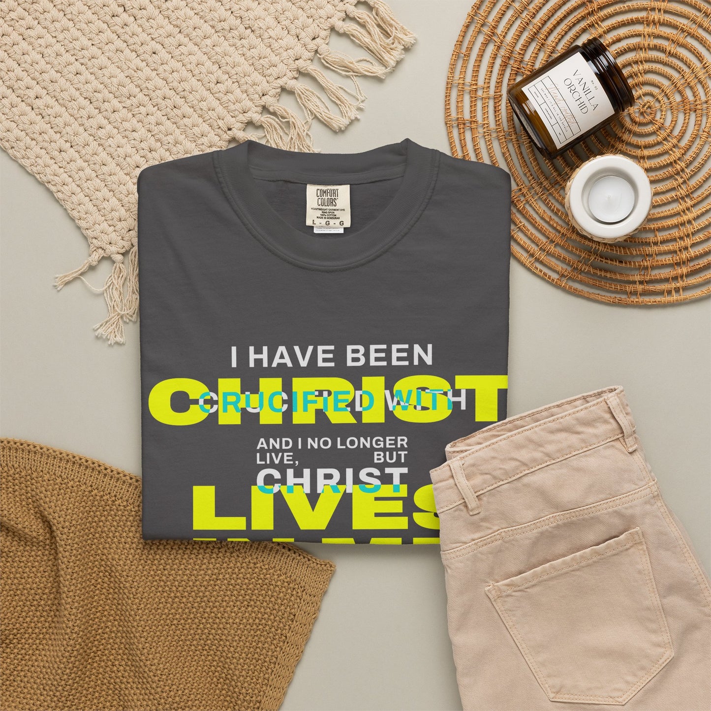 I have been Crucified with Christ "Galatians 2:20" YELLOW 100% Cotton T-Shirt