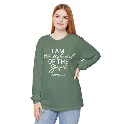 Romans 1:16 Beige 100% Cotton Lon Sleeve Comfort Color