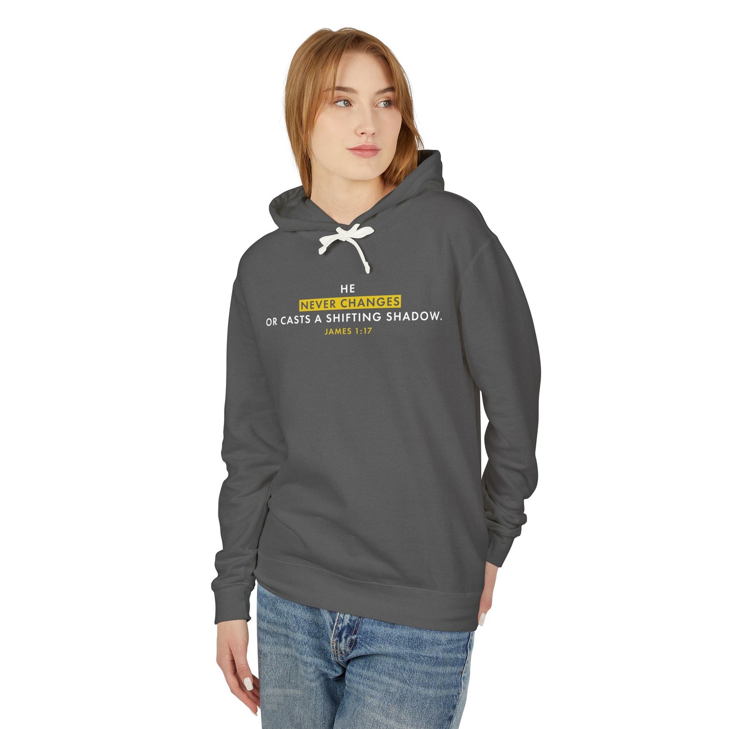 He Never Changes Long Sleeve T‑Shirt — Inspirational Christian Scripture  Faith-Based Christian Hoodie