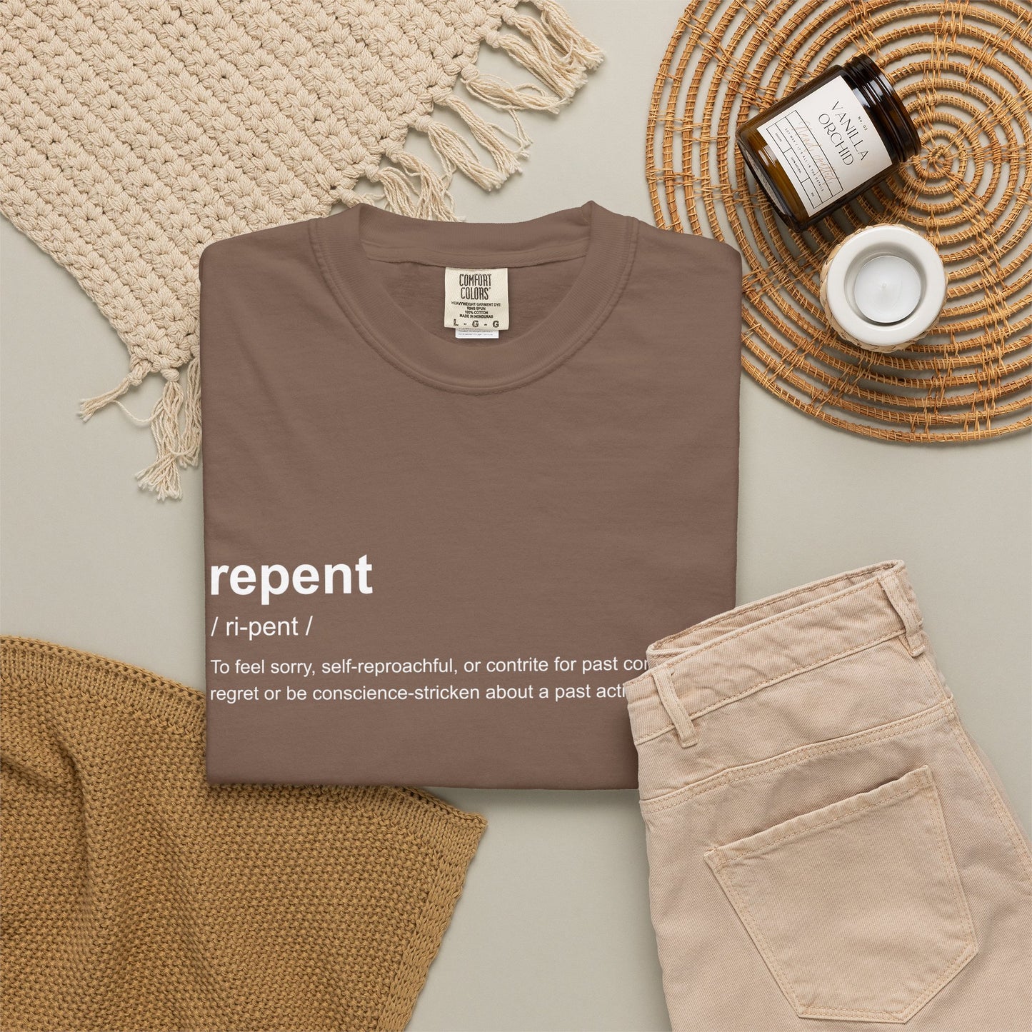 Repent Definition T-Shirt — 100% Cotton Garment-Dyed