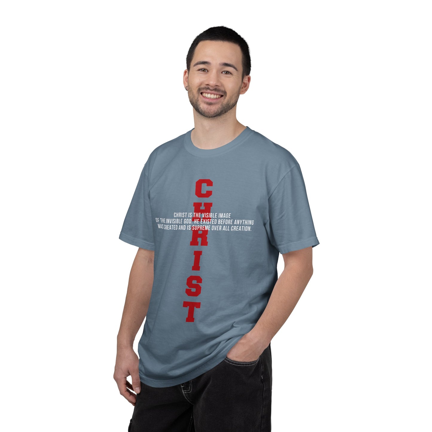 CHRIST the visible image of the invisible God Cotton T-shirt — Faith-Based Christian Tee