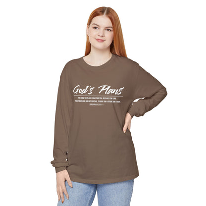 Jeremiah 29:11 'God's Plans' Long Sleeve T-Shirt — Inspirational Christian Faith Tee