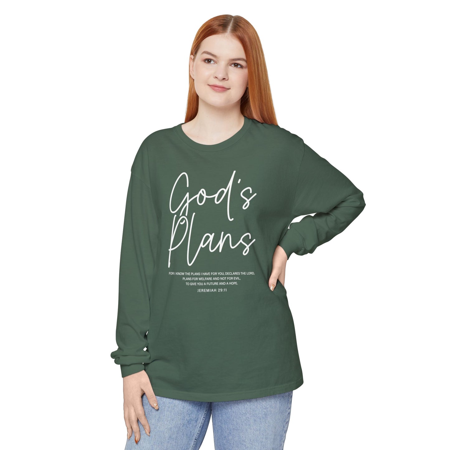 God's Plans Jeremiah 29:11 100% Cotton Long Sleeve