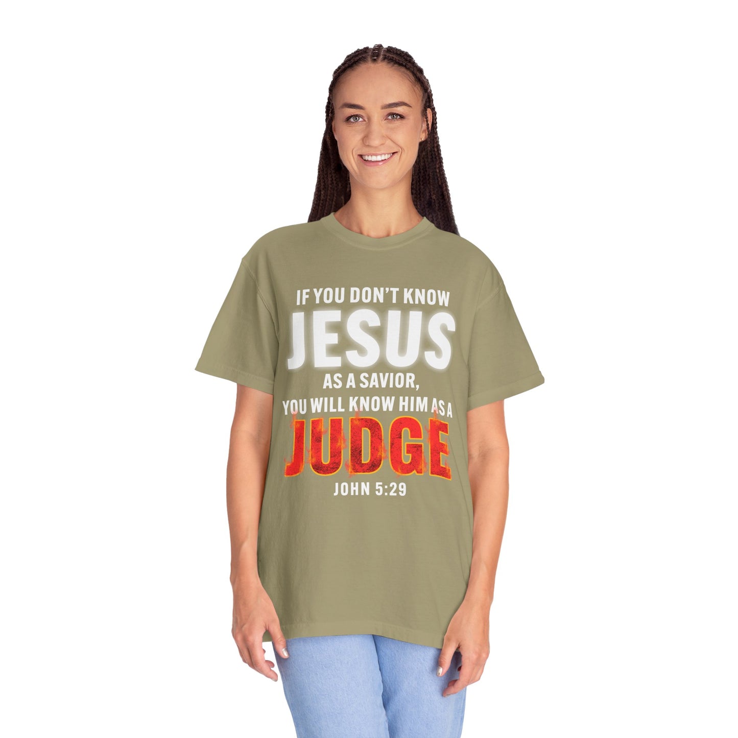 Know Jesus as Savior Cotton T-shirt — Faith-Based Christian Tee