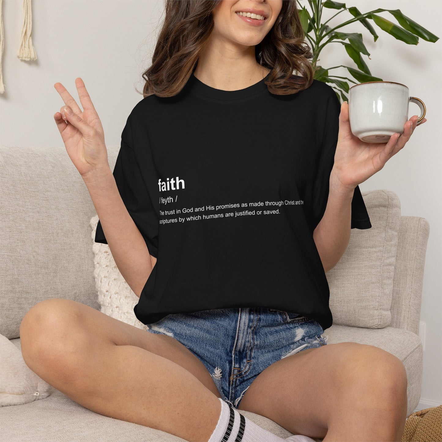Faith Definition 100% Cotton T-Shirt — Inspirational Scripture Tee