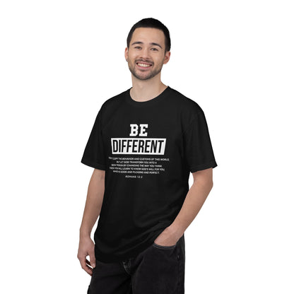 Be Different Romans 12:2 T-Shirt — Christian Faith Graphic T-shirt