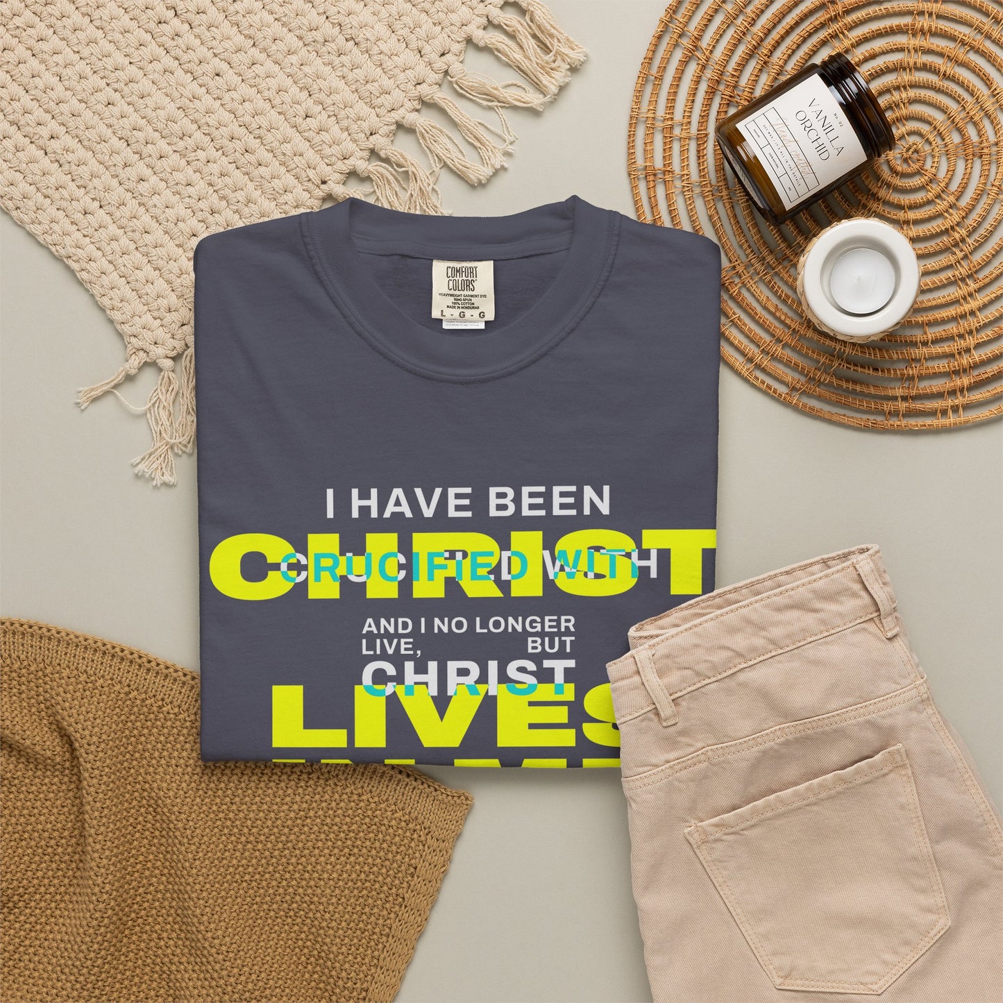 I have been Crucified with Christ "Galatians 2:20" YELLOW 100% Cotton T-Shirt