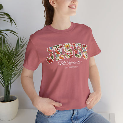 Jesus Mi Redentor Floral Graphic Tee