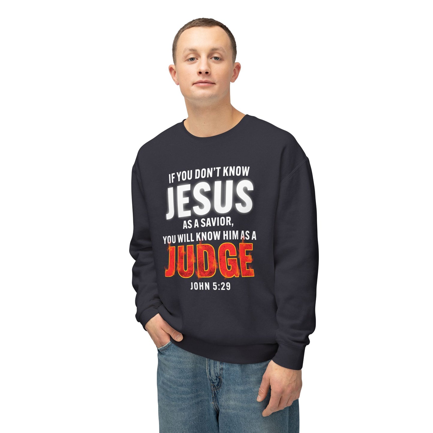 Know Jesus as Savior Cotton T-shirt — Faith-Based Christian Sweatshirt