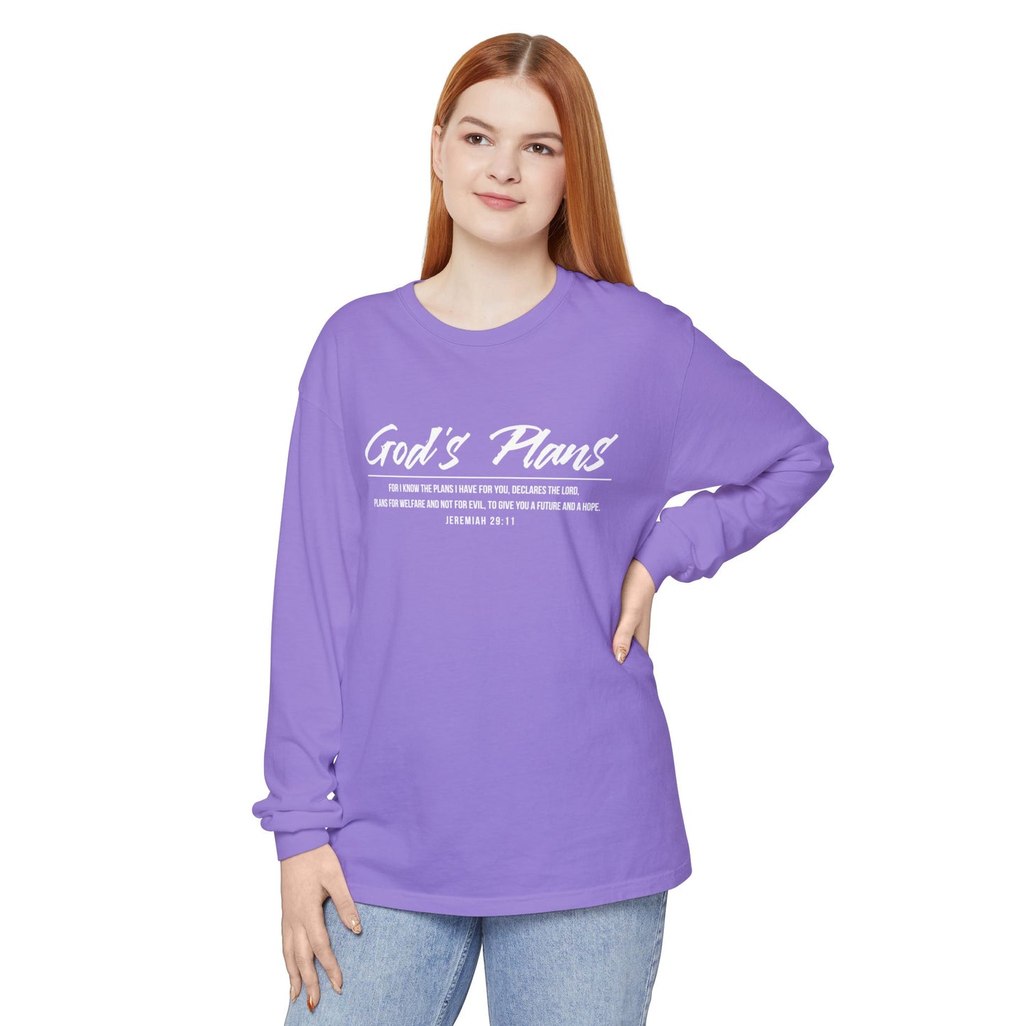 Jeremiah 29:11 'God's Plans' Long Sleeve T-Shirt — Inspirational Christian Faith Tee