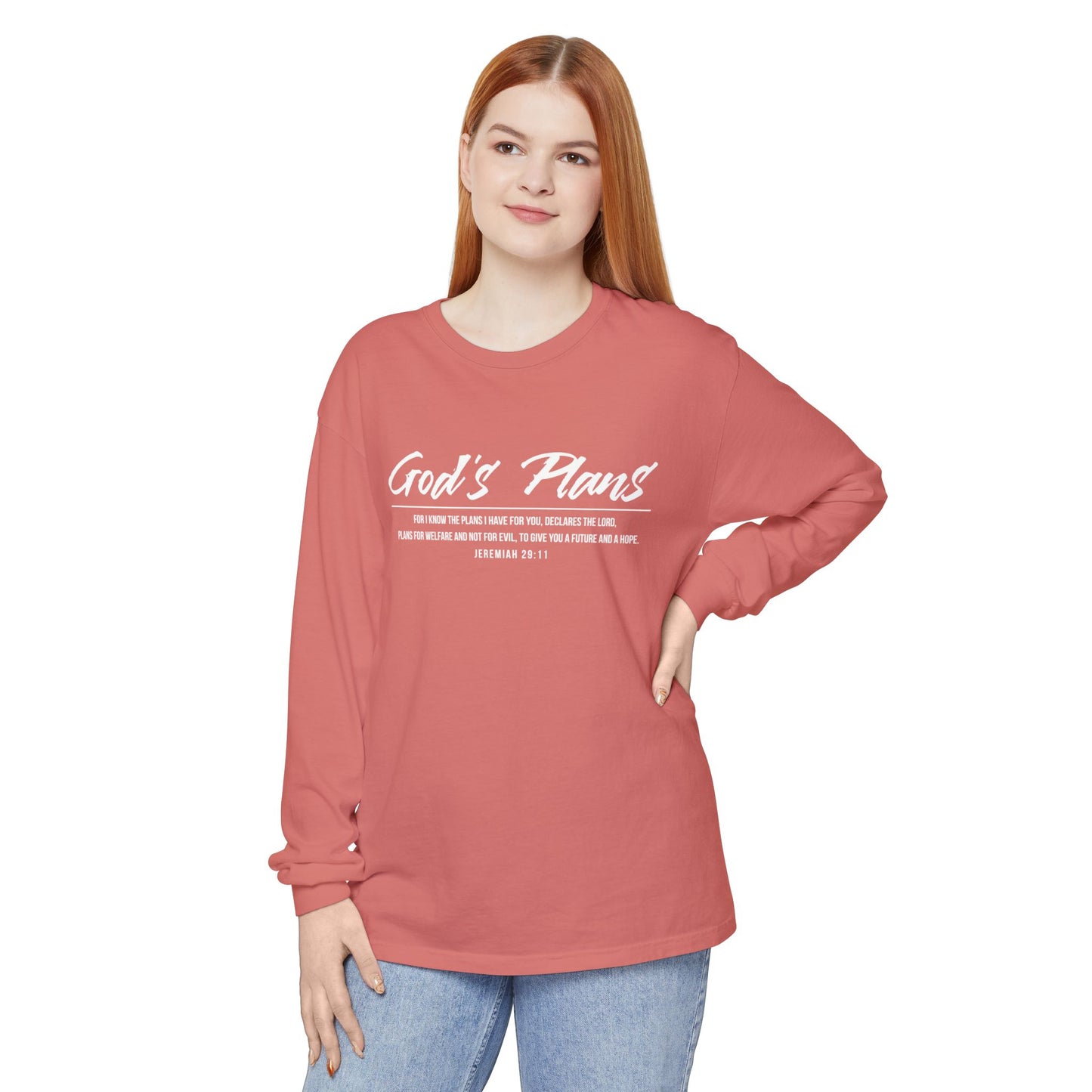 Jeremiah 29:11 'God's Plans' Long Sleeve T-Shirt — Inspirational Christian Faith Tee