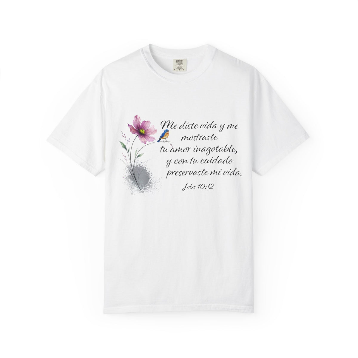 Inspirational Spanish Bible Verse T-Shirt – John 10:12 Floral Tee