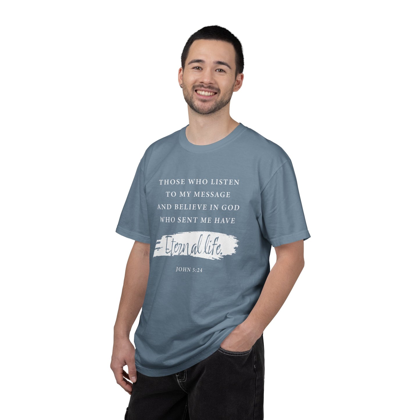 John 5:24 'Eternal Life' T-Shirt — Faith-Based Cotton Tee