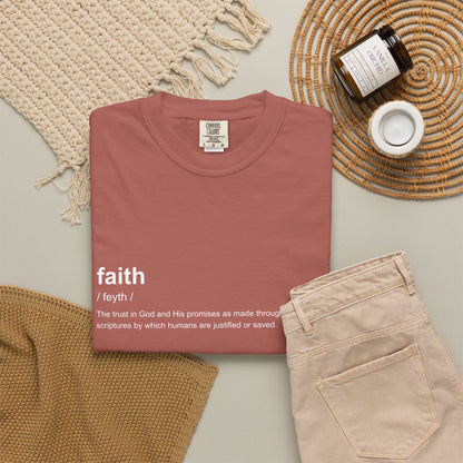 Faith Definition 100% Cotton T-Shirt — Inspirational Scripture Tee