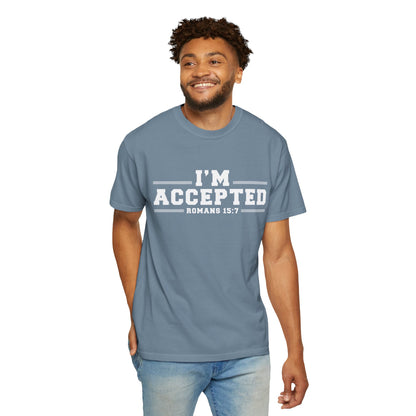 I'm Accepted "Romans 15:7" Cotton T-Shirt — Faith-Inspired Christian Tee