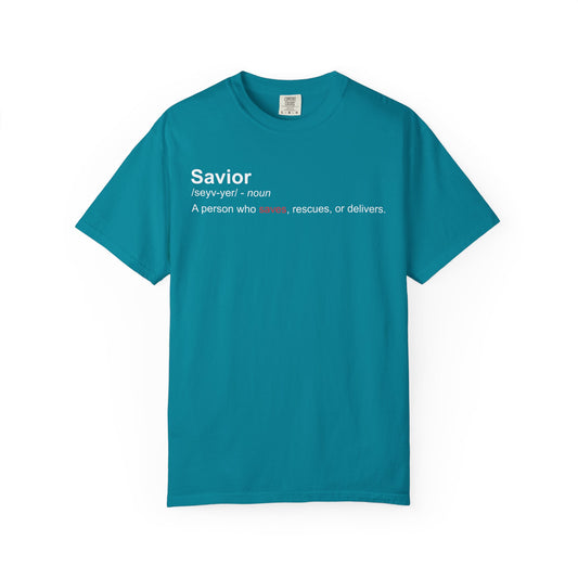 Savior Definition Tee — Inspirational Faith Graphic T-Shirt