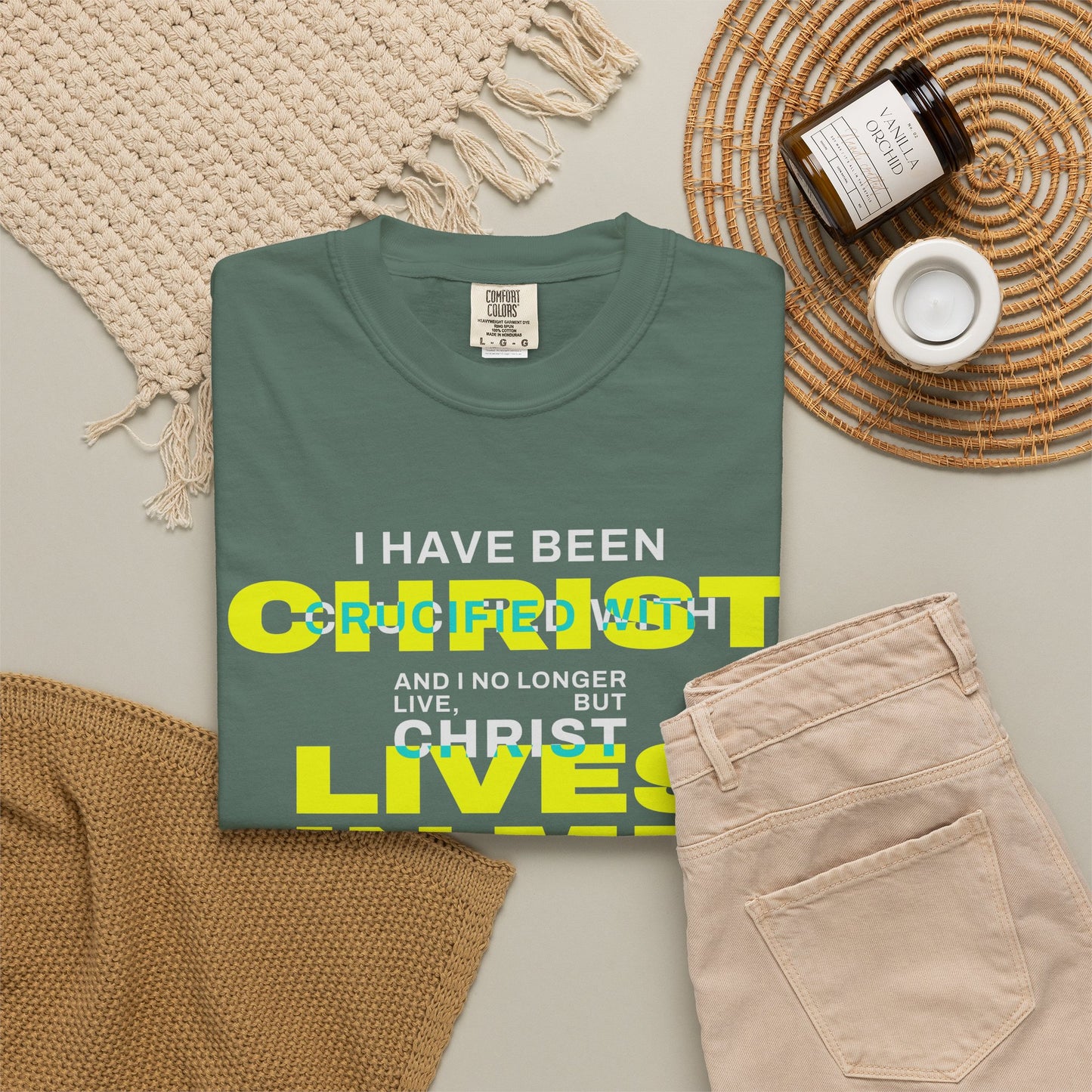 I have been Crucified with Christ "Galatians 2:20" YELLOW 100% Cotton T-Shirt