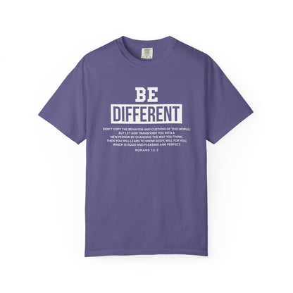 Be Different Romans 12:2 T-Shirt — Christian Faith Graphic T-shirt