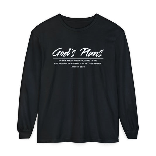 Jeremiah 29:11 'God's Plans' Long Sleeve T-Shirt — Inspirational Christian Faith Tee