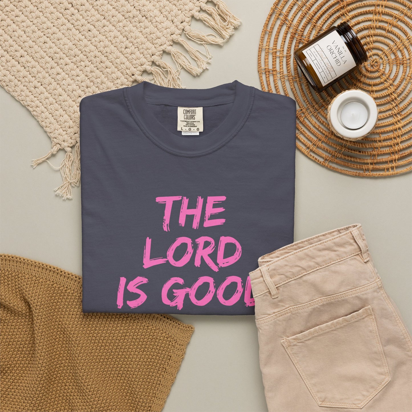 The Lord Is Good Nahum 1:7 pink T-Shirt