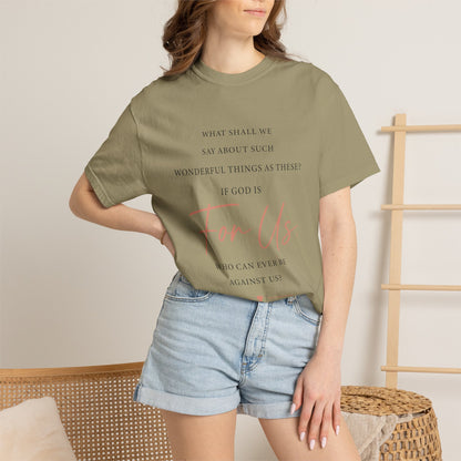 For Us Garment-Dyed Tee — Inspirational Script Christian T-Shirt