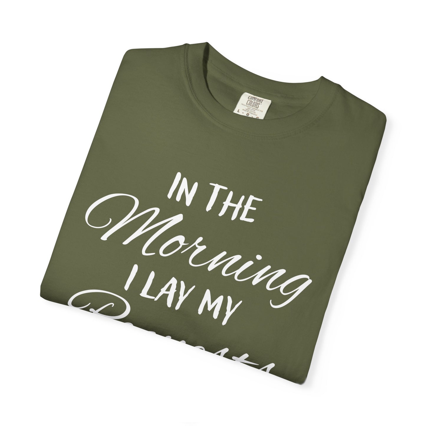 In the Morning I Lay My Requests Before You Psalms 5:3 100% Cotton T-Shirt