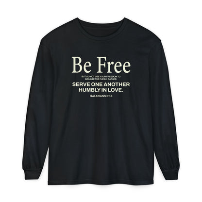 Be Free "Galatians 5:13" BEIGE 100% Cotton Long Sleeve