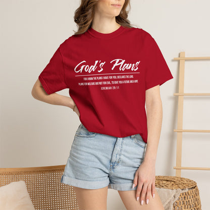 Jeremiah 29:11 'God's Plans 100% Cotton T-Shirt — Inspirational Faith Tee