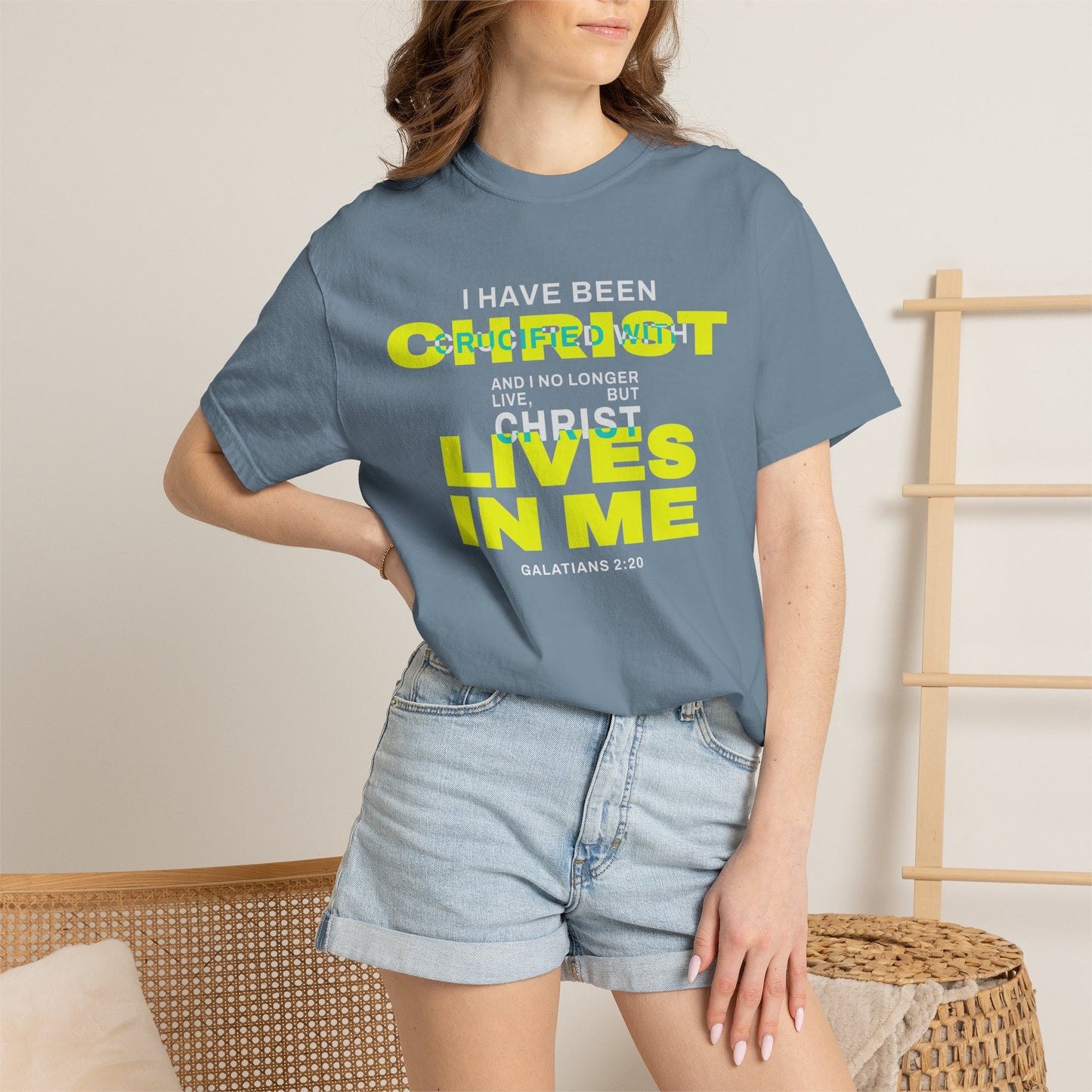 I have been Crucified with Christ "Galatians 2:20" YELLOW 100% Cotton T-Shirt