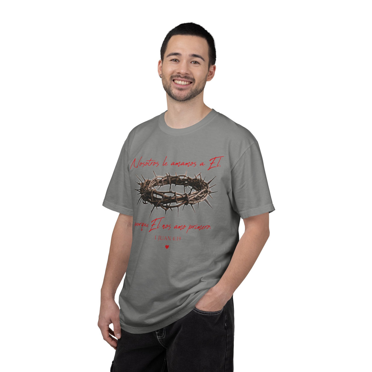 Jesus Crown of Thorns T-Shirt — "Naciste a amarme a Él" Christian Faith Tee