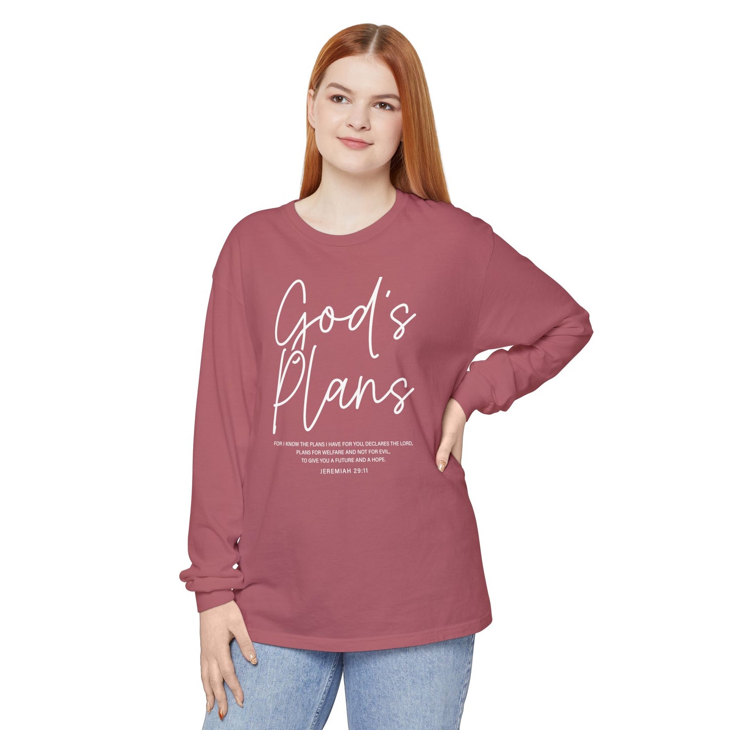 God's Plans Jeremiah 29:11 100% Cotton Long Sleeve