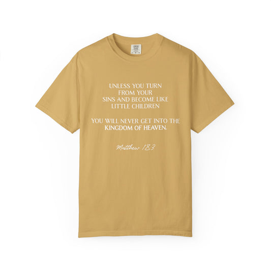 Matthew 18:3 100%cotton