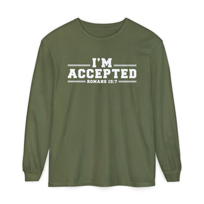 I'm Accepted — Romans 15:7 Graphic long sleeve-Shirt