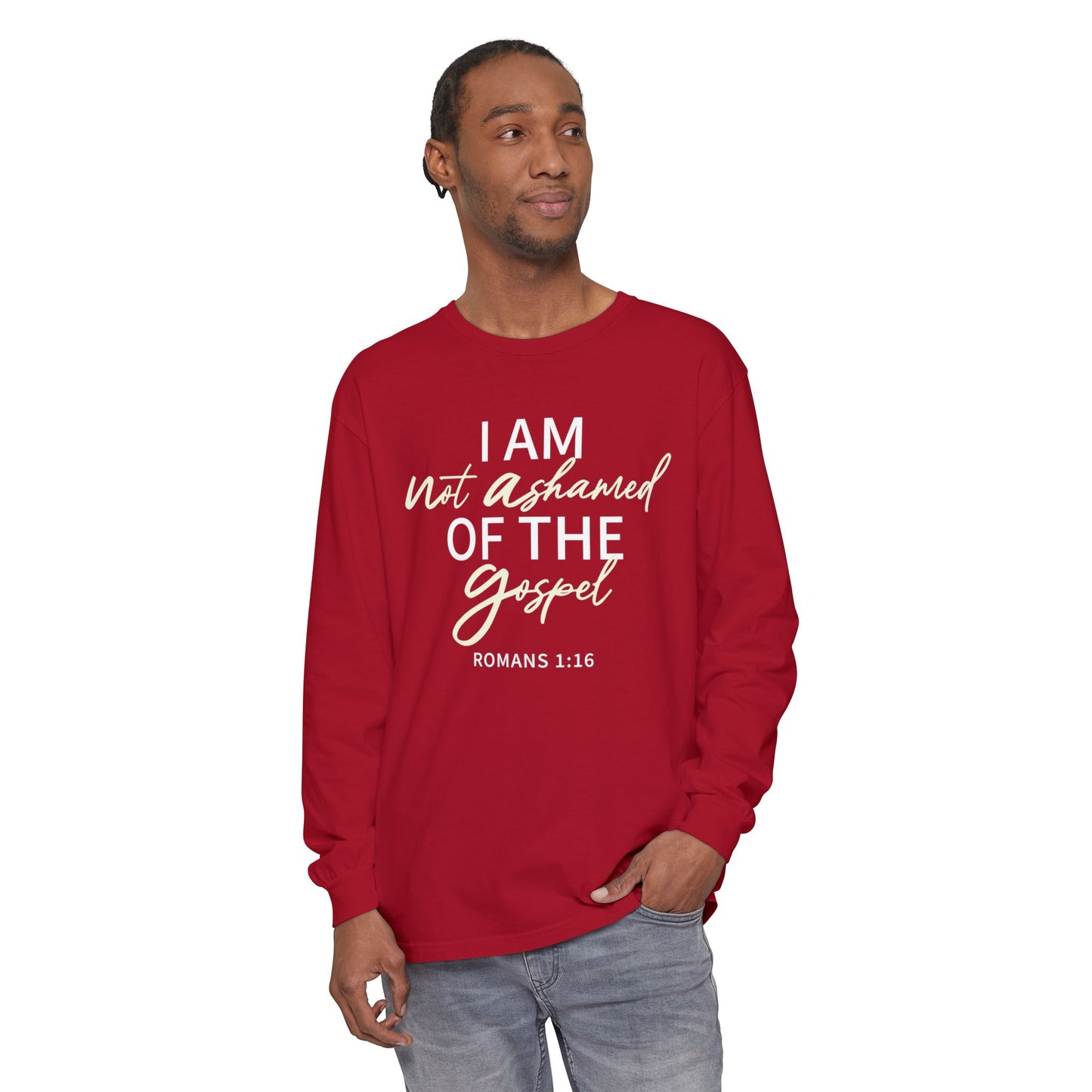 Romans 1:16 Beige 100% Cotton Lon Sleeve Comfort Color