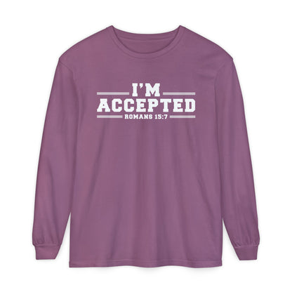 I'm Accepted — Romans 15:7 Graphic long sleeve-Shirt