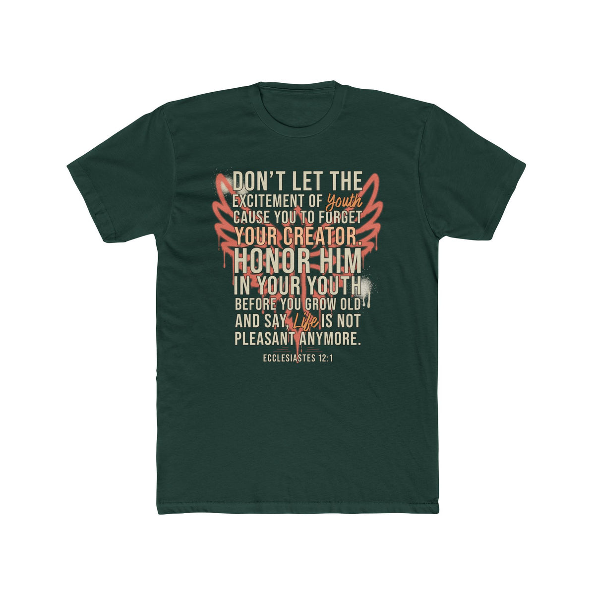 Biblical Verse Tee — "Honor Him in Your Youth" Christian T-Shirt