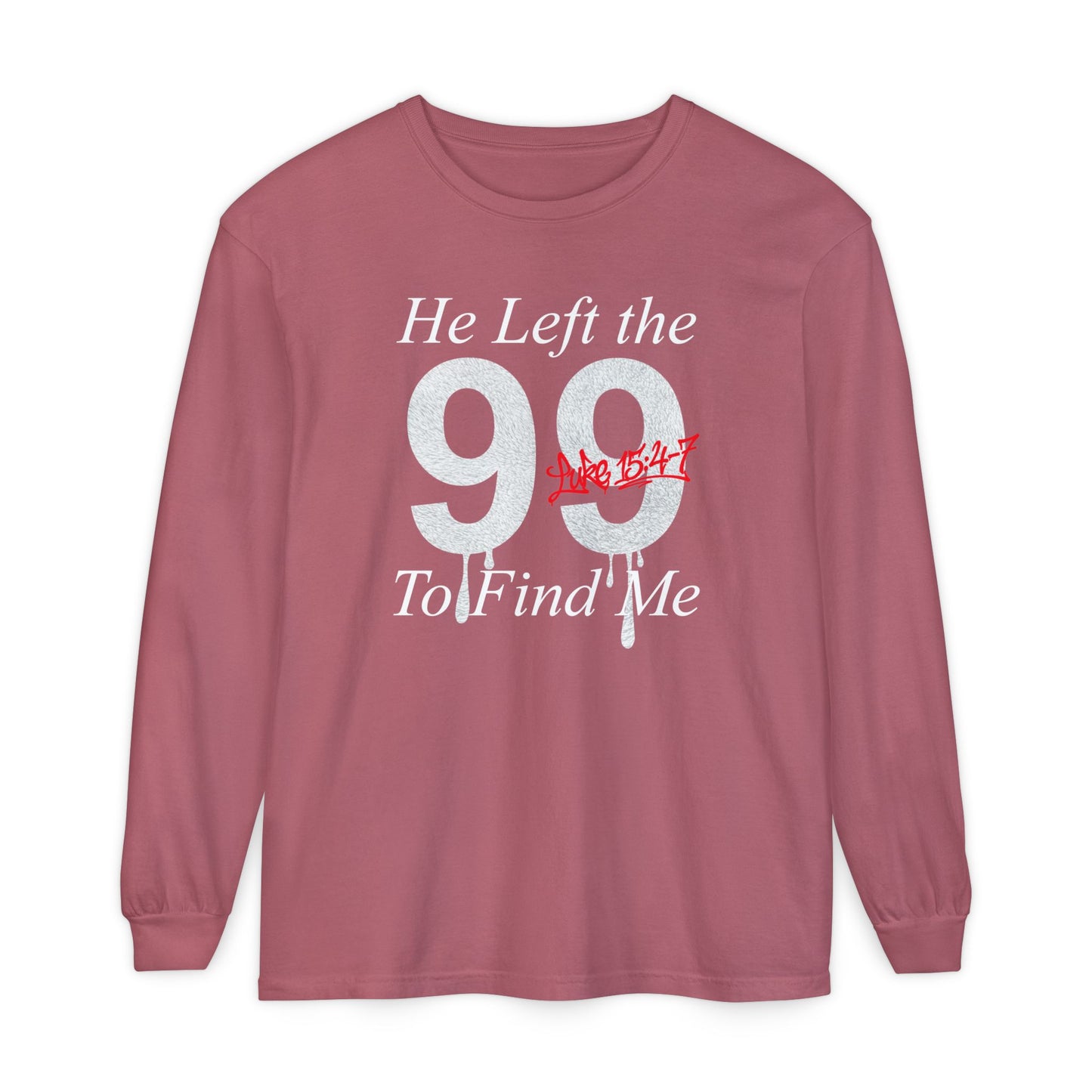 He Left the 99 Long Sleeve — Luke 15:4-7 Christian Crewneck