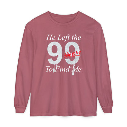 He Left the 99 Long Sleeve — Luke 15:4-7 Christian Crewneck
