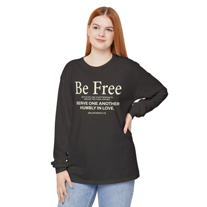 Be Free "Galatians 5:13" BEIGE 100% Cotton Long Sleeve