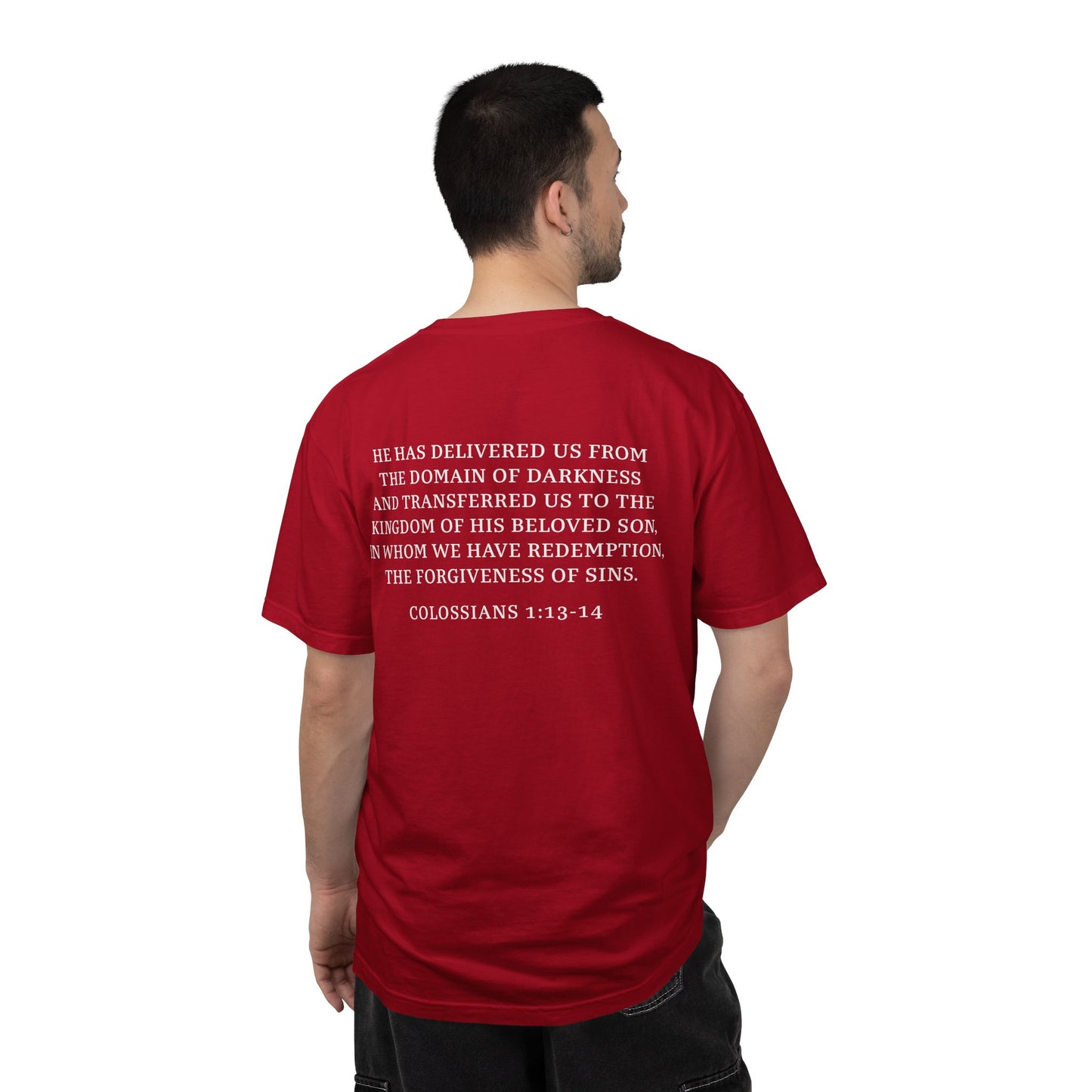 Rescued Colossians 1:13-14 Cotton T-Shirt