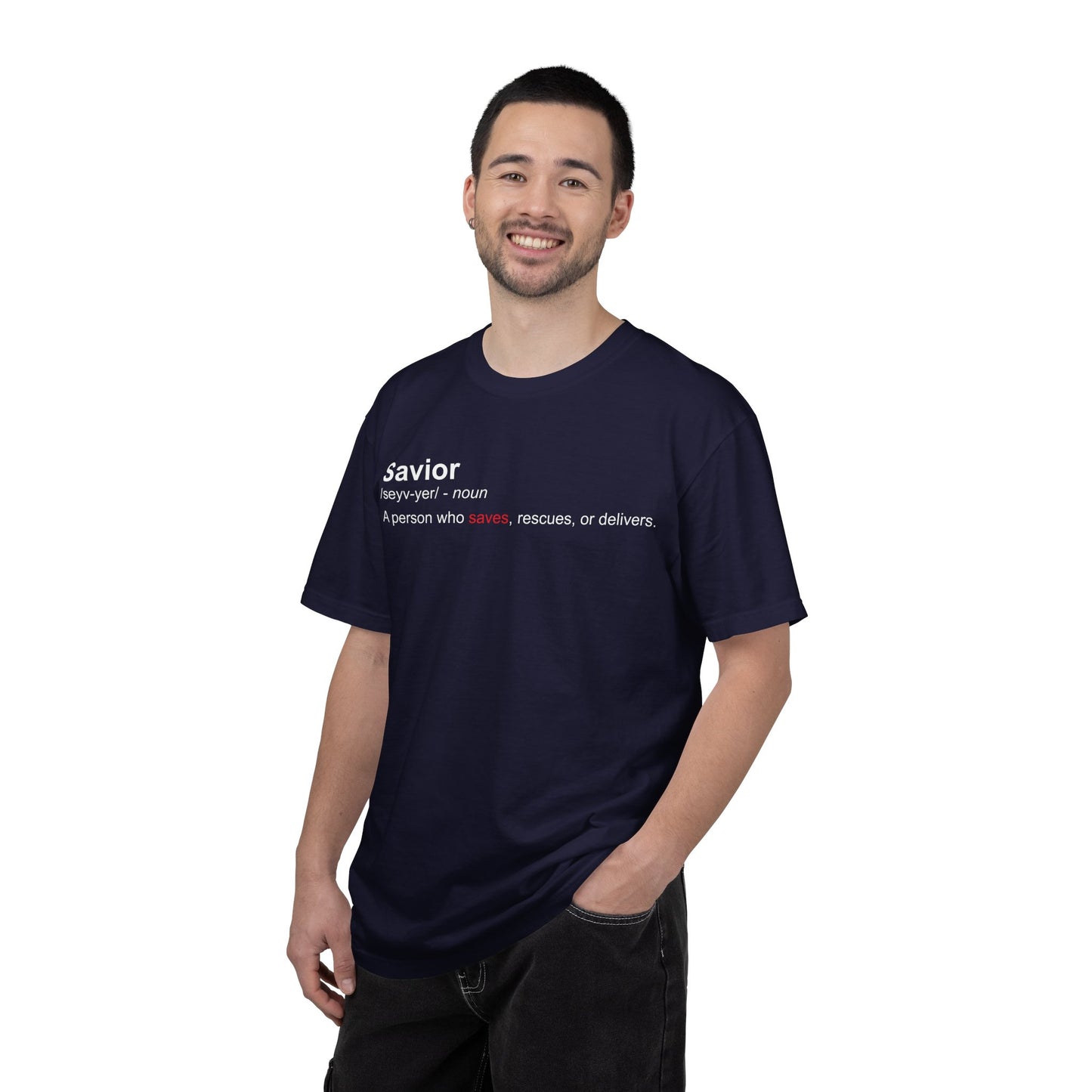 Savior Definition Tee — Inspirational Faith Graphic T-Shirt
