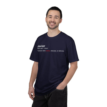 Savior Definition Tee — Inspirational Faith Graphic T-Shirt