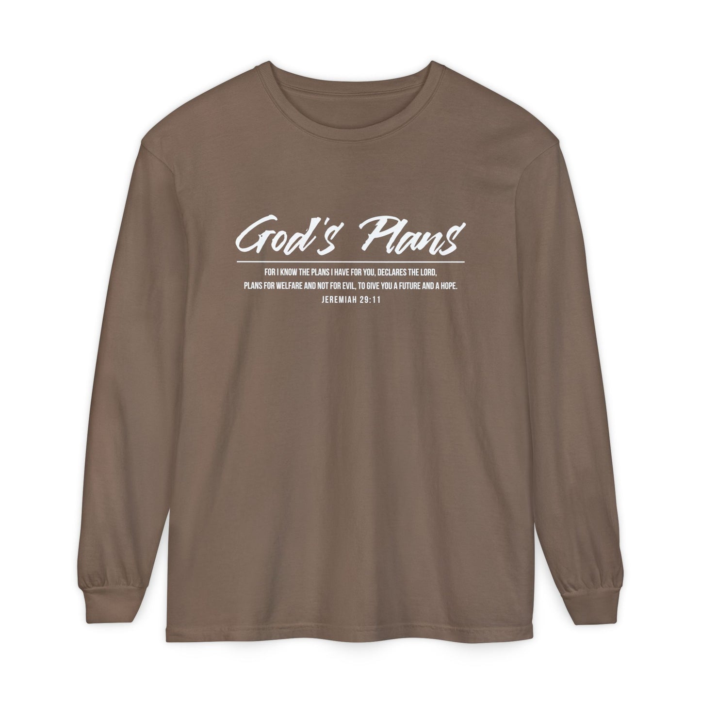 Jeremiah 29:11 'God's Plans' Long Sleeve T-Shirt — Inspirational Christian Faith Tee