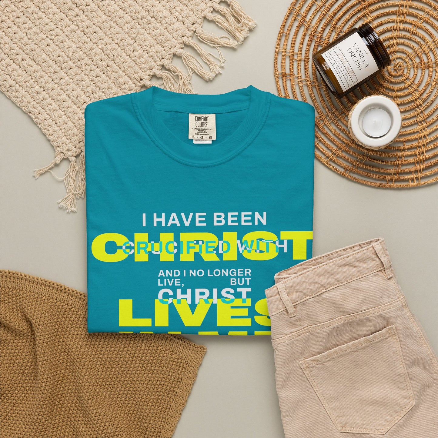 I have been Crucified with Christ "Galatians 2:20" YELLOW 100% Cotton T-Shirt