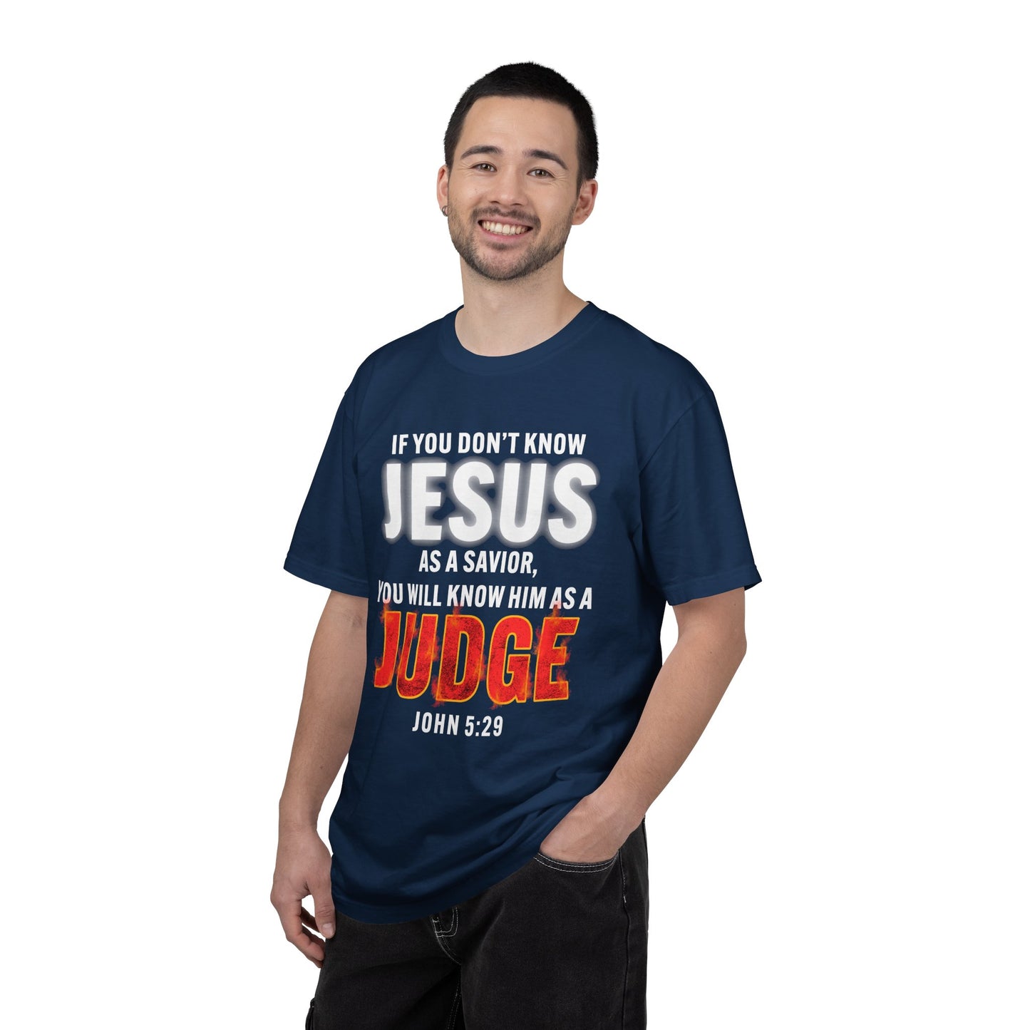 Know Jesus as Savior Cotton T-shirt — Faith-Based Christian Tee